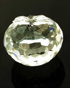 faceted crystal apple paperweight