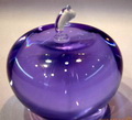 purple crystal glass apple paperweight