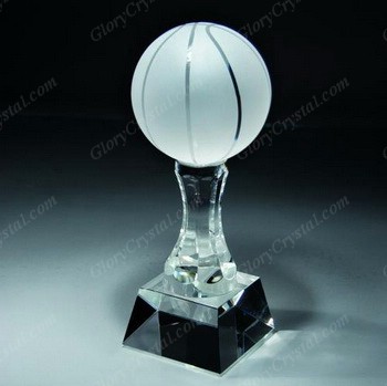 crystal basketball trophy award