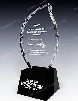 Recognition Corporate Crystal Award With Black Base
