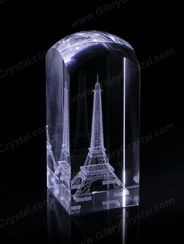 Eiffel Tower 3d laser etched crystal