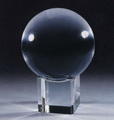 optic crystal ball on cube glass base