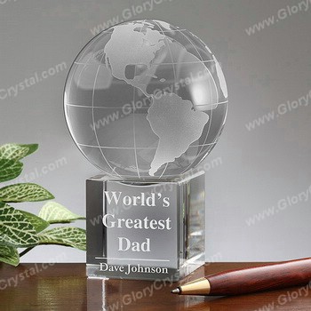 globe crystal paper weight