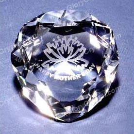 heart-shaped optical crystal paper weight