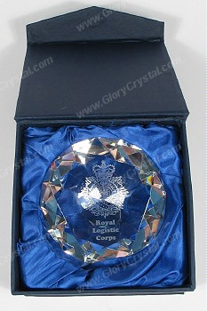 engraved diamond crystal paperweight