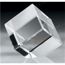Paperweight Cube branco Óptica Cristal