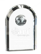 globe crystal trophy award
