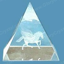 optical crystal pyramid paperweight