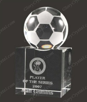 3d laser engraved crystal football gifts