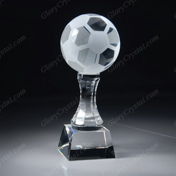 optical glass soccer trophy award