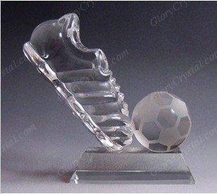 Crystal GOLDEN BOOT soccer award, crystal trophy with football boots designed, crystal glass soccer shoe trophy award, blank crystal soccer boot trophy. 