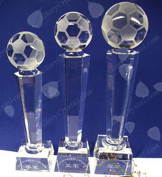 Optical glass soccer trophy award, optical glass football trophy, custom soccer award, football club trophy award blank, football match trophy award. 