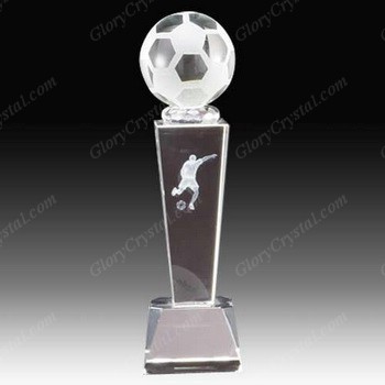3d laser glass football trophy award
