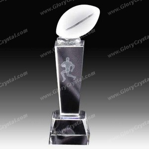 football crystal trophy award
