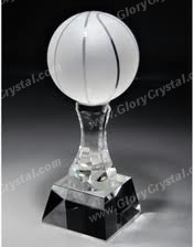 basketball crystal trophy award