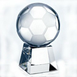 soccer crystal paperweight