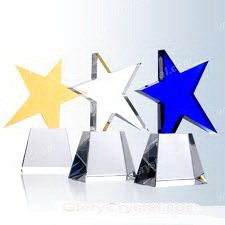 colored crystal star trophy award