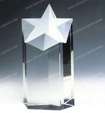 optical crystal star trophy award