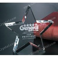 engraved crystal star paperweight