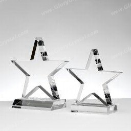 crystal star trophy award with clear base