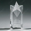 engraved crystal star pentagon trophy award
