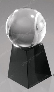black crystal tennis trophy