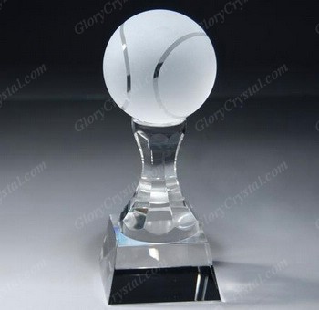 tennis crystal trophy award