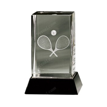 black crystal tennis trophies