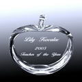 3d laser engraved crystal apple paper weight
