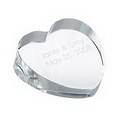 3d laser crystal heart-shaped paperweight