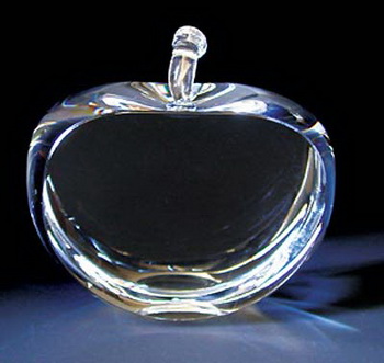blank k9 crystal apple paperweights