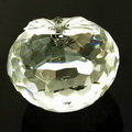 faced crystal apple paperweight