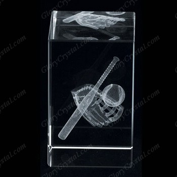 3d laser crystal baseball memento