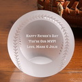 engraved crystal baseball flat bottom
