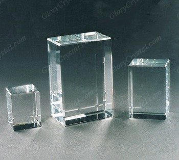 blank optical crystal rectangle cube paperweight