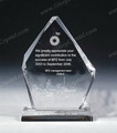 Iceberg shaped crystal award with a trapezoid crystal pedestal fixed on the bottom. Both blank award and engraved award are available. 