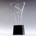 Irregular Triangle Optical Crystal Trophy Award. Both blank award and engraved award are available. Several sizes are available. 