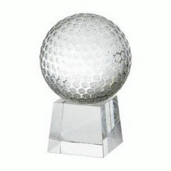 crystal golfball on cube base