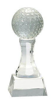 crystal glass golf trophy award
