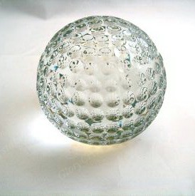 optical crystal golfball with a flat bottom