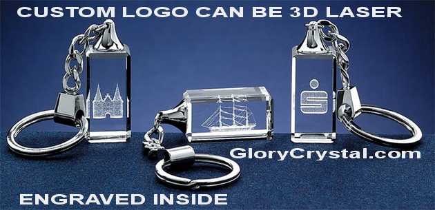 3d laser crystal keychain