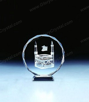 rounded crystal plaque