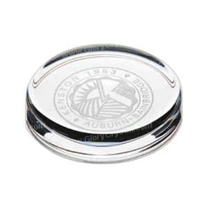round optical crystal paperweight