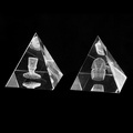 3d laser glass crystal pyramid paperweight