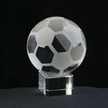 optical crystal football on cube base