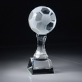 optical crystal football soccer trophy award