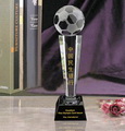 football trophy with black glass base