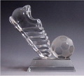 blank crystal soccer boots award
