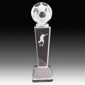 3d laser engraved football glass trophy award
