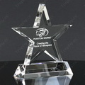 engraved star on glass base